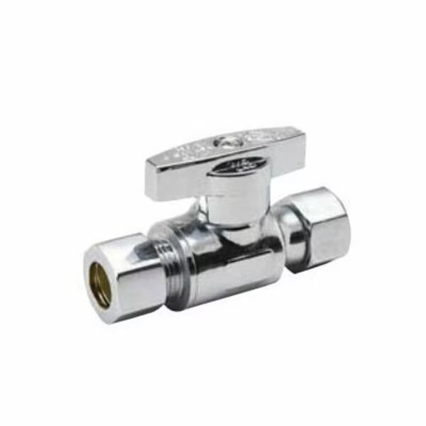 B & K ProLine Ball Valve, 3/8 in Connection, FEM Compression x Compression, Quarter-Turn Actuator, B & K, Mfr#: 191-099HC